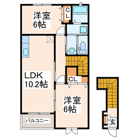 エスポワールⅠ・Ⅱ(龍田)の物件間取画像